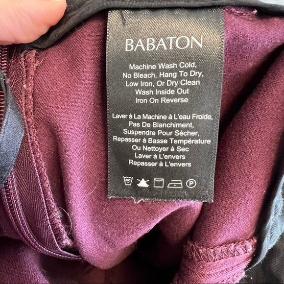 Aritzia Babaton Elliot Pant Bi-Stretch Cigarette Ankle Pant Maroon - Picture 11 of 12